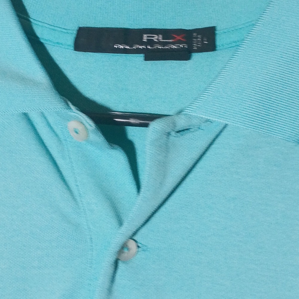 RLX Ralph Lauren Men's Large Golf Polo , Aqua Blue Turquoise